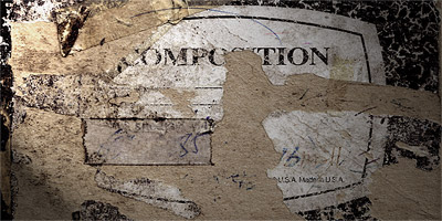 Battered composition book