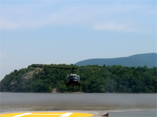 Helicopter overflight of West Point.