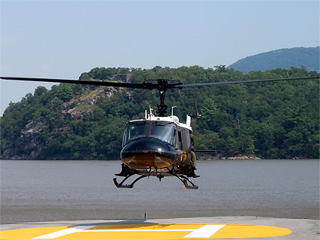 Helicopter overflight of West Point.