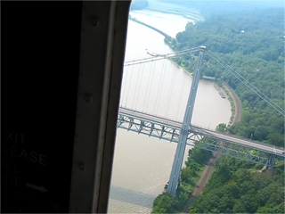 Helicopter overflight of West Point.