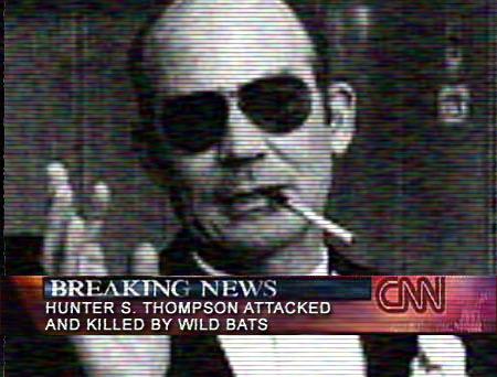 CNN screen capture: Hunter Thompson carried off by giant bats