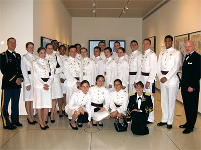 the group, in uniform