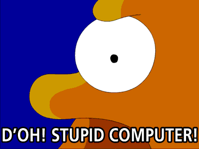 Homer says stupid computer!