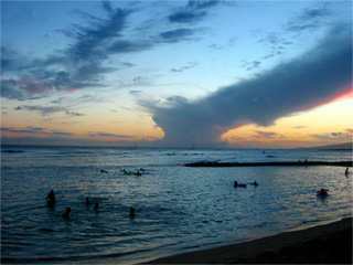 a Waikiki sunset