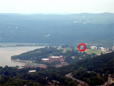 West Point and the Hudson River, from above